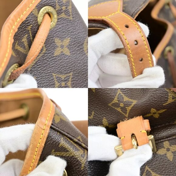 LOUIS VUITTON Montsouris MM Backpack Bag Monogram Leather Brown M51136 99FB425 - Picture 3 of 16